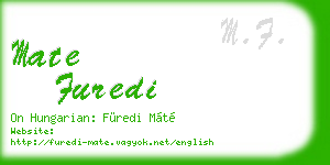 mate furedi business card