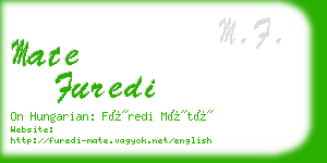 mate furedi business card